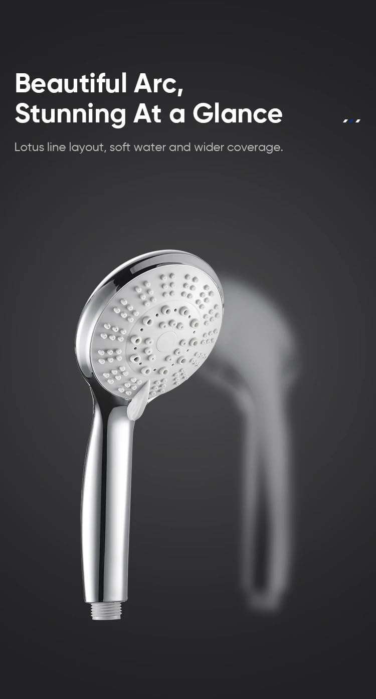 HandHeld Shower Head , 3 Functional settings , Chromium